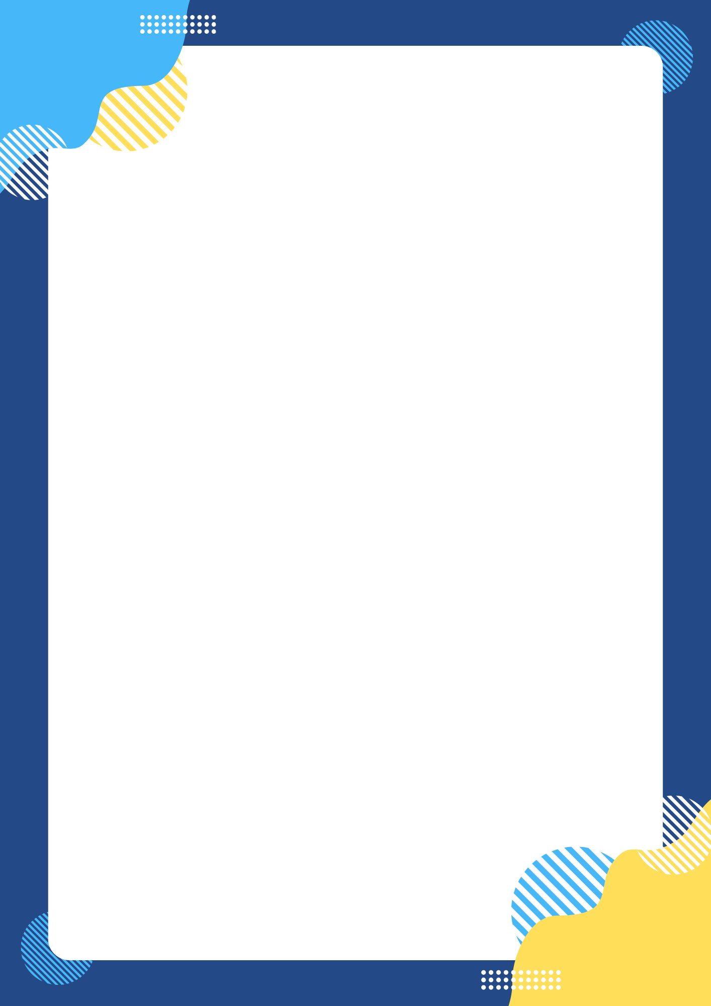 Blue Yellow White Simple Modern Geometric Page Border A4